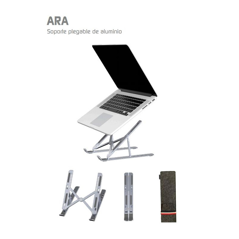 Soporte FLUX 00143, ordenador portatil, aluminio,