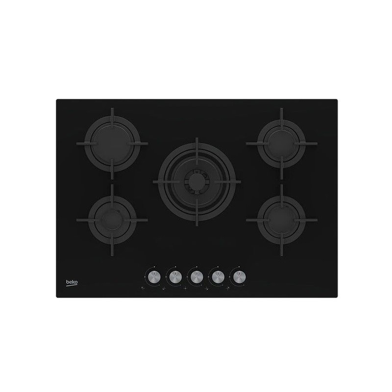 Encimera Beko HILW75222SL, 5 fuegos, Cristalgas, 7