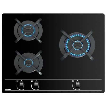 Encimera Teka GBC63010KBB, 3 fuegos, cristal gas