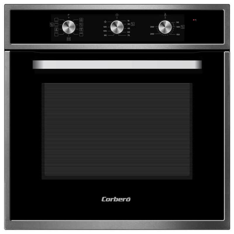 Horno Corbero CCHM703X, Multf.8, 65L, A, Negro cri Horno Corbero CCHM703X, Multf.8, 65L, A, Negro cri