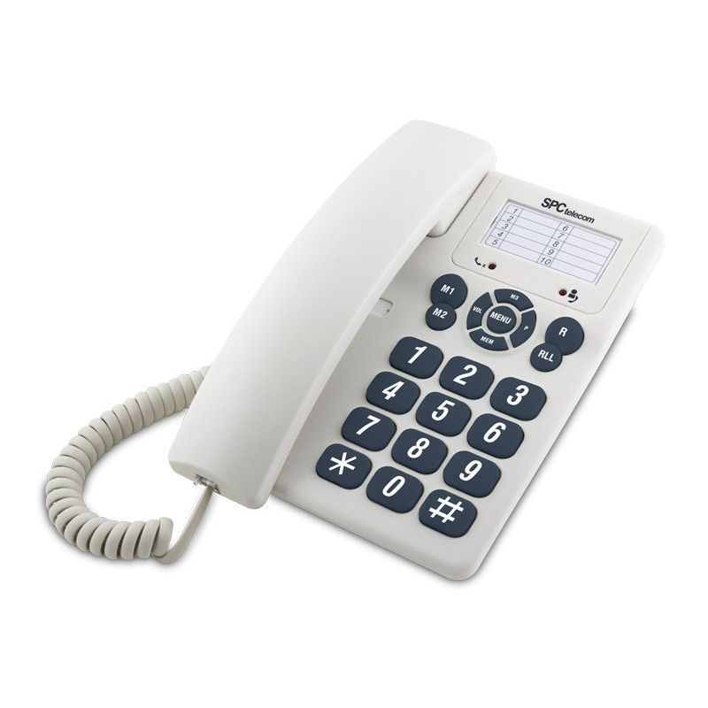 Telefono Fijo SPC 3602B, Blanco, sobremesa