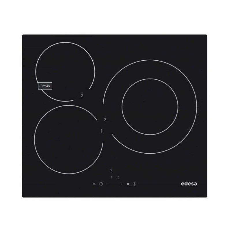 Induccion Edesa EIT6328RA, 3 zonas, borde rodondo Induccion Edesa EIT6328RA, 3 zonas, borde rodondo