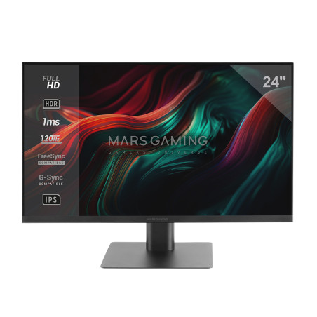 MV-24, Monitor 24 IPS FHD 120Hz, HDR10 1ms, FreeSync y G-SYNC, Monitor PC con Altavoces Integrados, Inclinación 25°, Low Blue Light y Flicker Free, HDMI + DisplayPort + Jack 3.5mm, Negro
