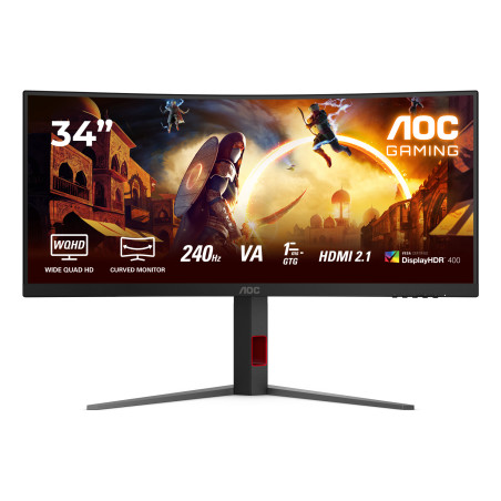 G4 CU34G4Z pantalla para PC 86,4 cm (34) 3440 x 1440 Pixeles Wide Quad HD LED Negro, Rojo