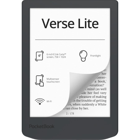 Verse Lite lectore de e-book Pantalla táctil 8 GB Wifi Gris