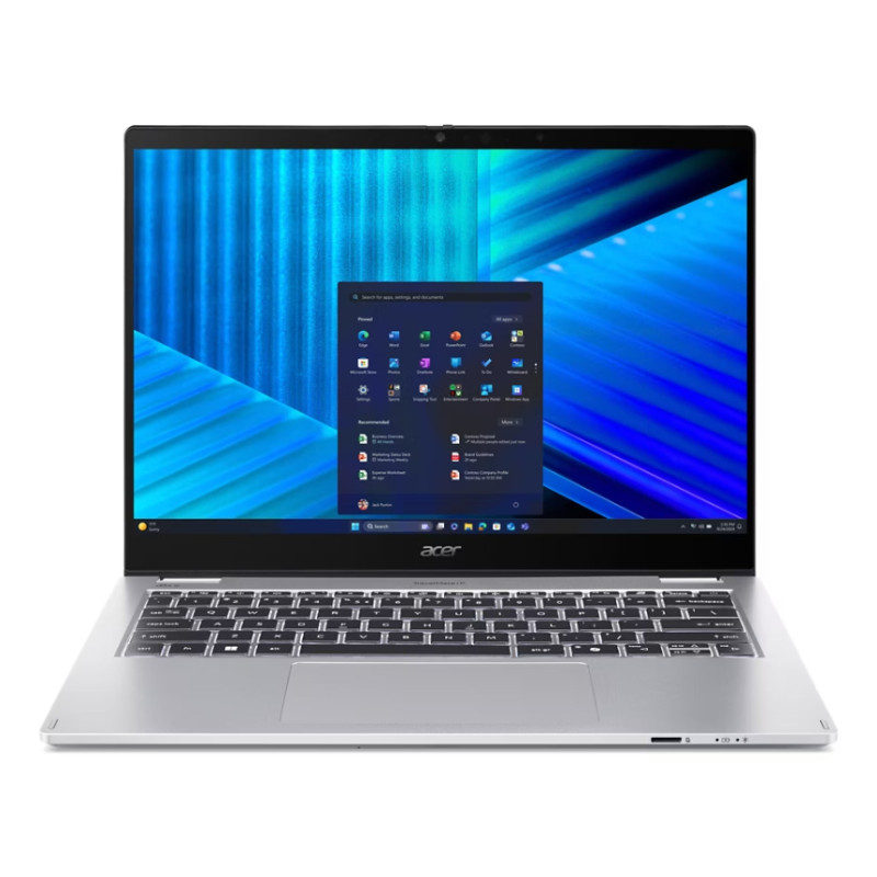 TravelMate TMP414RN-55-TCO-70KC Intel Core Ultra 7 255U Portátil 35,6 cm (14) Pantalla táctil 3K 32 GB DDR5-SDRAM 1 TB SSD Wi-Fi 7 (802.11be) Windows 11 Pro Azul