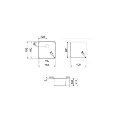 Fregadero Smeg VZP45N, 1C, 40x40x21.5, Gr Negro