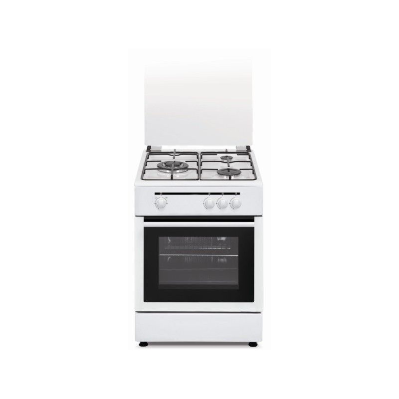 Cocina Vitrokitchen CB5530BB, blanco, 3 fuegos, Ga Cocina Vitrokitchen CB5530BB, blanco, 3 fuegos, Ga