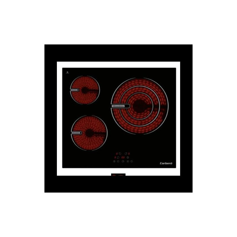 Vitroceramica Corbero CCVG3BL574, 3 Zonas, 30cm