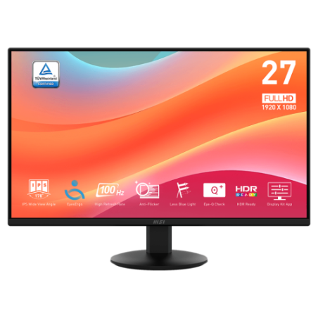 MSI MONITOR PRO MP272L. 27. PLANO IPS. 1920x1080 . 100HZ. NEGRO