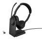 Evolve2 55 Auriculares Inalámbrico y alámbrico Diadema Oficina/Centro de llamadas Bluetooth Base de carga Negro