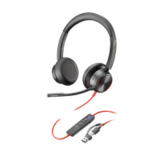 Auriculares estéreo Poly Blackwire 8225 con certificación Microsoft Teams USB-C + Adaptador USB-C/A