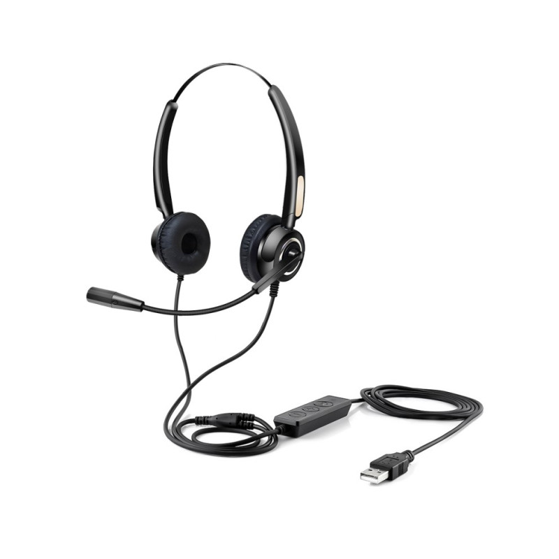 USB HEADSET WITH REMOTE CONTROL Auriculares Alámbrico Diadema USB tipo A Negro