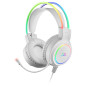 MHRGBW, Auriculares Chroma RGB Flow, Micrófono Profesional, Sonido Espacial, Blanco