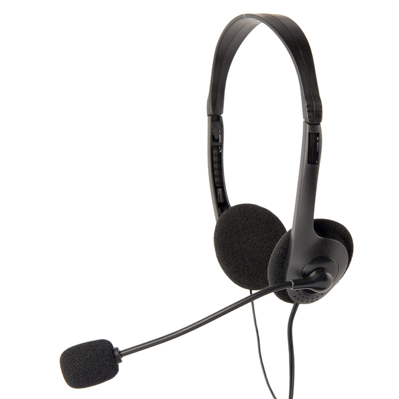 MHS-123 auricular y casco Auriculares Alámbrico Diadema Llamadas/Música Negro