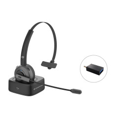 POLONA03BD auricular y casco Auriculares Inalámbrico Diadema Oficina/Centro de llamadas Bluetooth Base de carga Negro