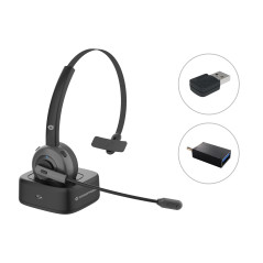 POLONA03BDA auricular y casco Auriculares Inalámbrico Diadema Oficina/Centro de llamadas Bluetooth Base de carga Negro