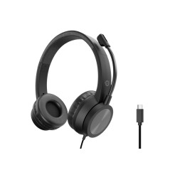 POLONA05BC auricular y casco Auriculares Alámbrico Diadema Llamadas/Música USB Tipo C Negro