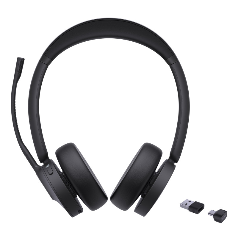 BH70 Dual Teams Auriculares Inalámbrico Diadema Oficina/Centro de llamadas USB Type-C / USB Type-A Bluetooth Negro
