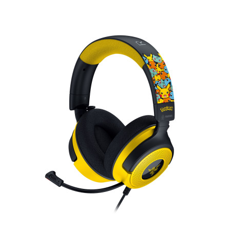 Kraken V4 X Pokemon Auriculares Alámbrico Diadema Juego USB Type-C / USB Type-A Negro, Amarillo