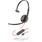 Blackwire C3210 Auriculares Alámbrico Diadema Oficina/Centro de llamadas USB Tipo C Negro